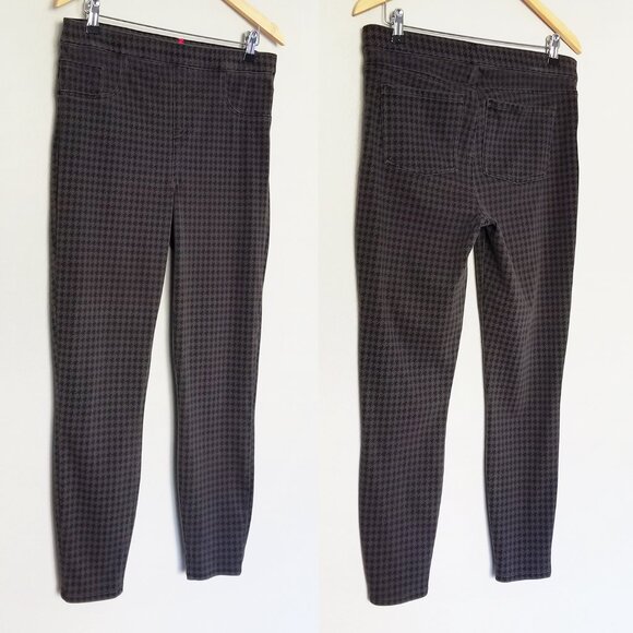 SPANX Jean-ish® Ankle Leggings Pull On Pants XL Houndstooth Black Gray Stretch - Picture 12 of 15